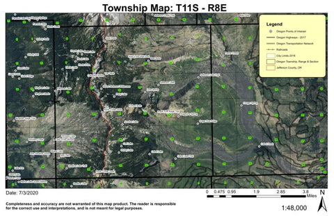 Mount Jefferson Trails T11S R8E Township Map Preview 1