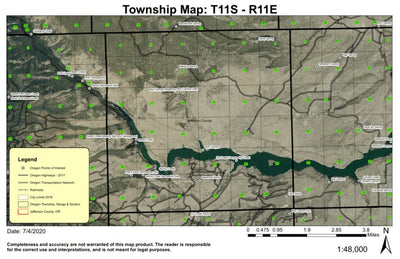 Fly Creek T11S R11E Township Map Preview 1