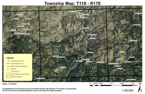 Box Car Flats T11S R17E Township Map Preview 1