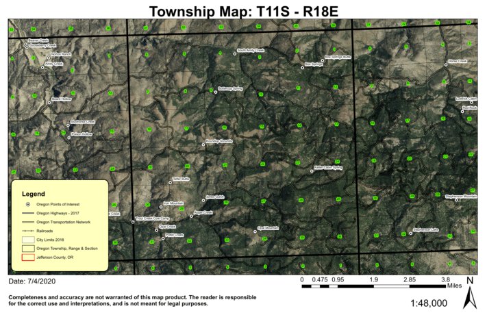 Telfer Butte T11S R18E Township Map by Super See Services | Avenza Maps