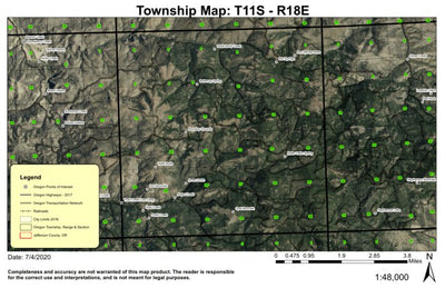 Telfer Butte T11S R18E Township Map Preview 1