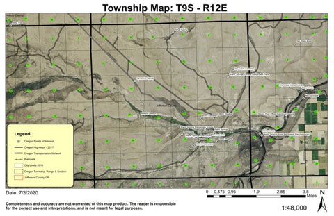 Warm Springs T9S R12E Township Map Preview 1