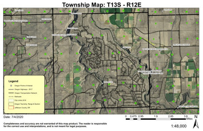 Whychus Creek T13S R12E Township Map Preview 1