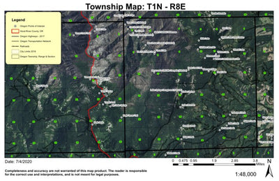 Indian Mountain T1N R8E Township Map Preview 1