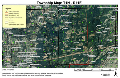 Beaver Creek T1N R11E Township Map Preview 1