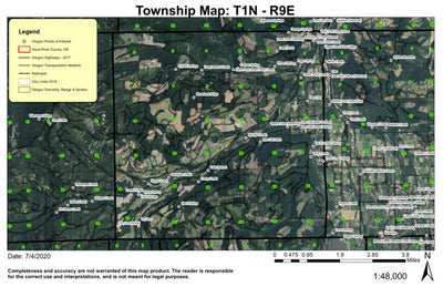 Dee Flats T1N R9E Township Map Preview 1