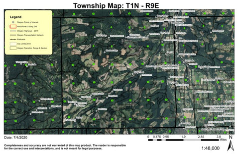 Dee Flats T1N R9E Township Map Preview 1
