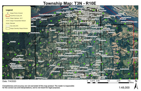 Hood River T3N R10E Township Map Preview 1