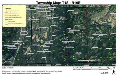 Shellrock Mountain T1S R10E Township Map Preview 1