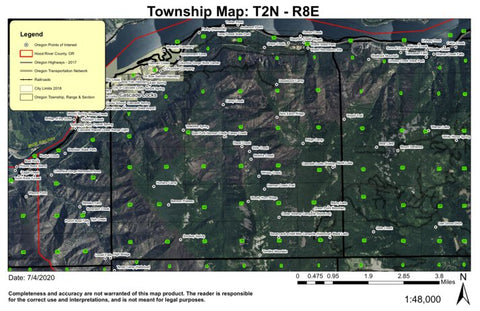 Cascade Locks T2N R8E Township Map Preview 1