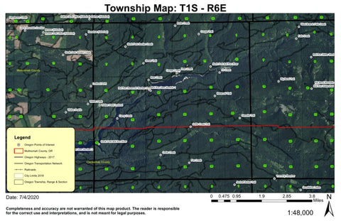 Bull Run Reservoir T1S R6E Township Map Preview 1