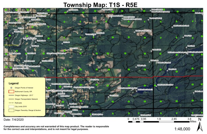 Osburn Field T1S R5E Township Map by Super See Services | Avenza Maps