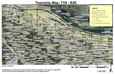 Portland T1N R2E Township Map Preview 1