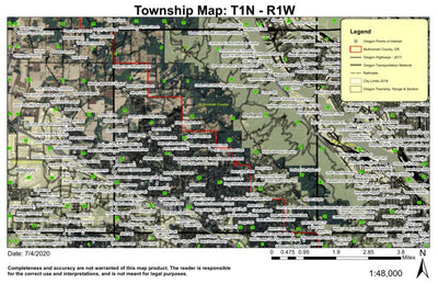 Portland T1S R1W Township Map Preview 1