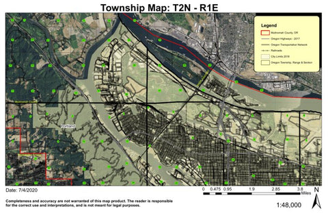 Portland T2N R1E Township Map Preview 1