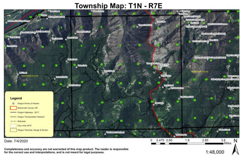 Mount Telapus T1N R7E Township Map Preview 1