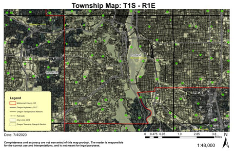 Portland T1S R1E Township Map Preview 1