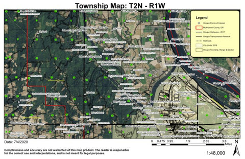 Portland T2N R1W Township Map Preview 1