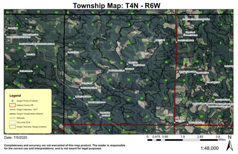 Surset Spring T4N R6W Township Map Preview 1