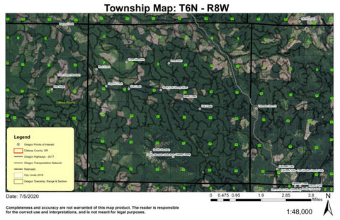 Saddle Mountain T6N R8W Township Map Preview 1