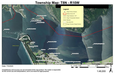 Clatsop Spit T8S R10W Township Map Preview 1