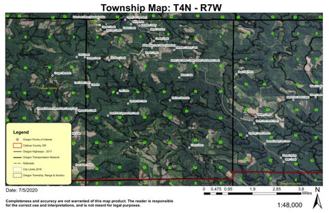Flat Iron Mountain T4N R7W Township Map Preview 1