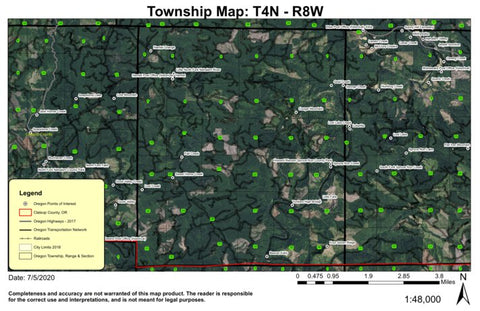 Cougar Mountain T4N R8W Township Map Preview 1