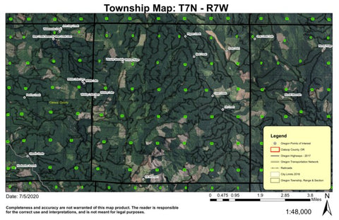 Elk Mountain T7N R7W Township Map Preview 1