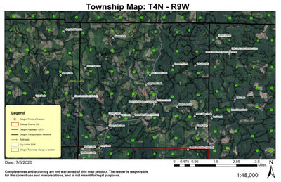 Kidders Butte T4N R9W Township Map Preview 1