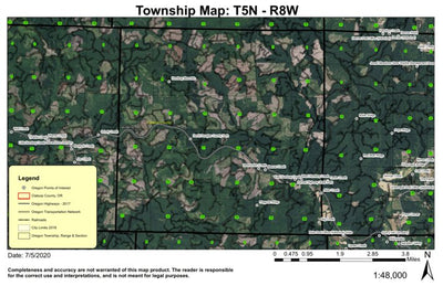 Humbug Mountain T5N R8W Township Map Preview 1