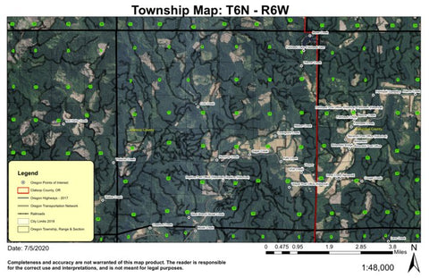 Fishhawk Lake T6N R6W Township Map Preview 1