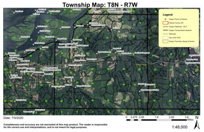 Knappa Junction T8N R7W Township Map Preview 1