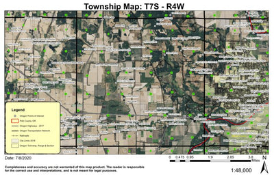 Eola T7S R4W Township Map Preview 1