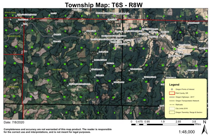 Grande Ronde T6N R8W Township Map by Super See Services | Avenza Maps