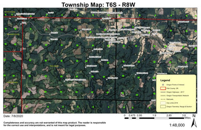 Grande Ronde T6N R8W Township Map Preview 1