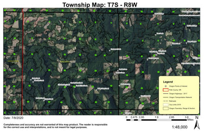 Boulder Creek T7N R8W Township Map Preview 1