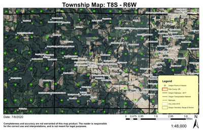 Falls City T8N R6W Township Map Preview 1