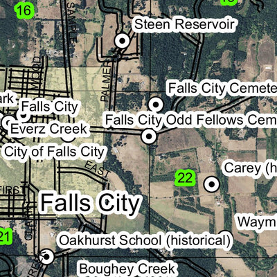 Falls City T8N R6W Township Map Preview 2