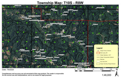 Millers Gap T10N R8W Township Map Preview 1