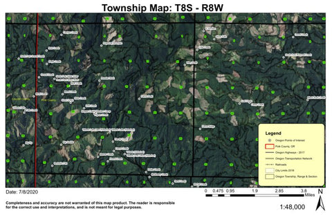 Rooster Rock T8S R8W Township Map Preview 1