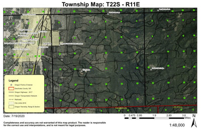 Finley Butte T22S R11E Township Map Preview 1