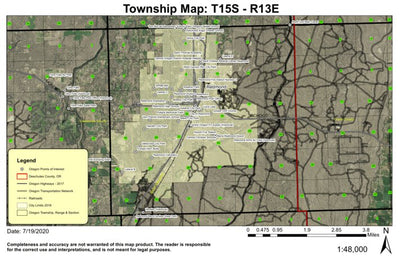 Redmond T15S R13E Township Map Preview 1