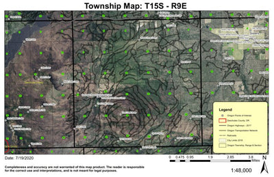 Trout Creek Butte T15S R9E Township Map Preview 1