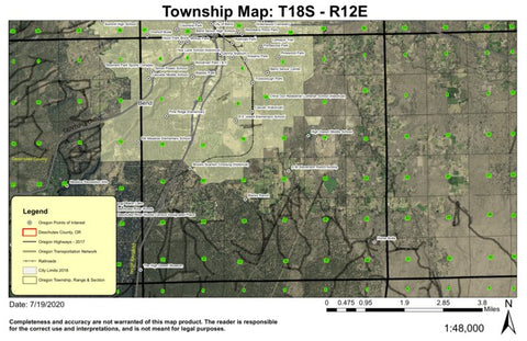 Bend South T18S R12E Township Map Preview 1