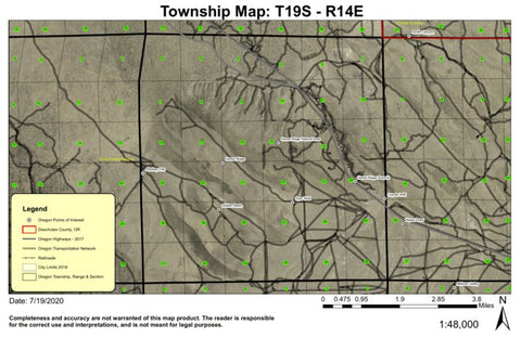 Horse Ridge T19S R14E Township Map Preview 1