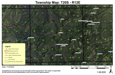 Lava Cast Forest T20S R12E Township Map Preview 1