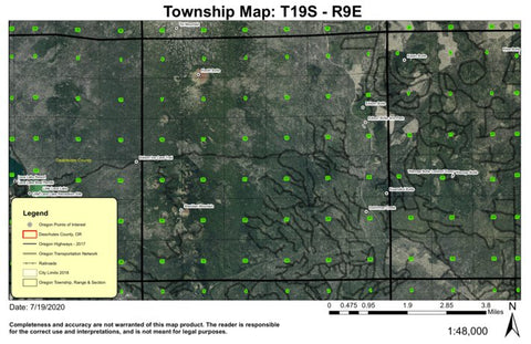 Sheridan Mountain T19S R9E Township Map Preview 1