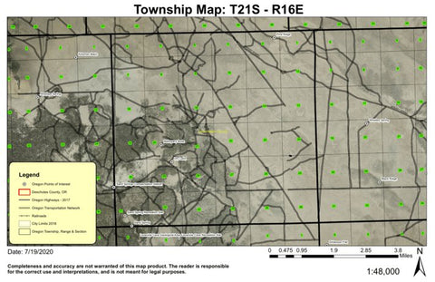 Mahogany Butte T21S R16E Township Map Preview 1