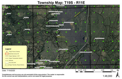Lava River Caves T19S R11E Township Map Preview 1