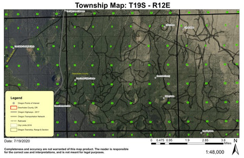 Lava Lands T19S R12E Township Map Preview 1